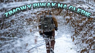 Zimowy biwak na boczku bushcraft survival wintercamping [upl. by Ellerihs]