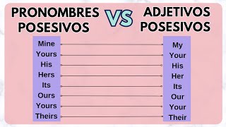 Pronombres posesivos y adjetivos posesivos diferencias [upl. by Ennavoj595]