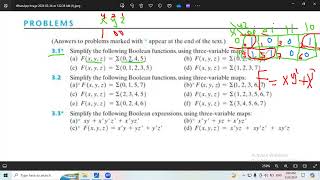 31  Simplify the following Boolean functions using three variable maps [upl. by Acimahs]