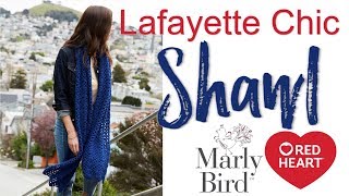 Beginner Crochet Lace Made Easy Lafayette Chic Shawl Left Handed [upl. by Acalia]