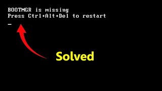 How to Fix BOOTMGR Is Missing Error  Solved [upl. by Aicilram]