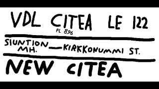 New Citea  VDL Citea LE 122 PL 896  Siuntion matkahuolto  Kirkkonummi station [upl. by Kenta689]