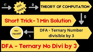 23 DFA to accept all ternary numbers divisible by 3 using 1 min short trick in theory of computation [upl. by Nnaegroeg]