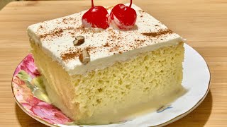 COMO HACER PASTEL TRES LECHES FACIL [upl. by Ahtilat]