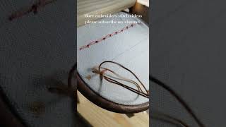 Wheatear stitch 🪡tutorial embroidery handmade [upl. by Ertha]