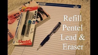 How to refill the lead and eraser on Pentel click Twist erase pencil [upl. by Goerke]