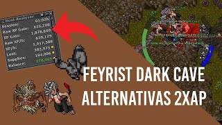 Tibia EK 180  Feyrist Dark Cave  Alternativas doble EXP [upl. by Ralyks892]