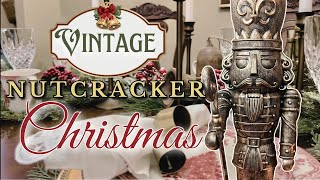 Nutcracker CHRISTMAS DECORATE VINTAGE CHRISTMAS DINING ROOM TABLE SCAPE GARLAND ARCH WAY [upl. by Michele]