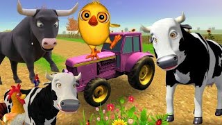 El🐄 Tractor escapando del Toro y el Pollito pio 3d  Granja de zenon remix  726 [upl. by Enaitsirhc942]