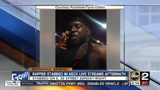 Baltimore rapper stabbed live streamed aftermath on Facebook [upl. by Anigar]