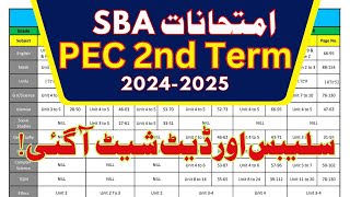 SBA 2nd Term Syllabus and Datesheet  PEC Exam 202425 SBA Mid Term Term 202425 [upl. by Mariand759]