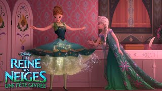 La Reine des Neiges  Une fête givrée  Elsa et Anna se préparent pour la journée  Disney BE [upl. by Olnek]