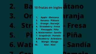 10 frutas en ingles inglesonline [upl. by Reyaht]