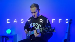 5 Easy 7String Guitar Riffs [upl. by Arek]