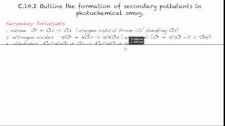 E102 Outline the formation of secondary pollutants in photochemical smog [upl. by Karel]