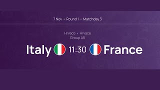 FIFA Womans U17 QUALIFICATIONS FOR EURO 2025 ITALY vs FRANCE 7 NOV 2024 1130 h [upl. by Boelter]