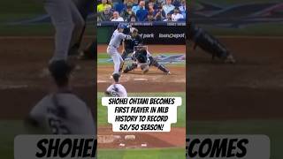 SHOHEI OHTANI BECOMES FIRST PLAYER IN MLB HISTORY TO RECORD 5050 SEASON [upl. by Marwin]