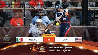 Highlights  Game 11 Mexico vs USA  2024 WBSC U18 Womens Softball World Cup Group C [upl. by Sethi740]