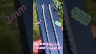 Compared Moissanite Tennis Bracelet 3mm VS 4mm [upl. by Teragramyram]