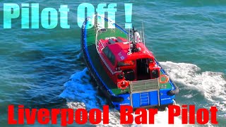 Pilot Transfer  Harbor Pilot Disembarking at Bar Pilot Station Liverpool UK 4K [upl. by Nosreme]