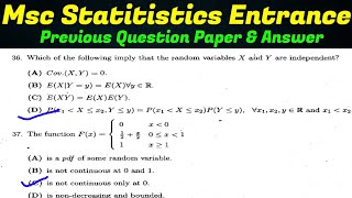 msc statistics entrance exam previous question papers with answers  Statistics entrance  HCU [upl. by Shererd]