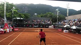 Marco Cecchinato great point in Slow Motion vs Lajovic Court Level ATP Match [upl. by Annaiel861]