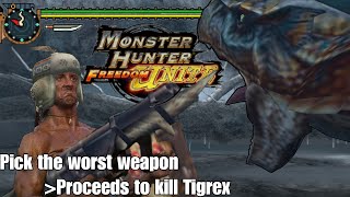 Killing Early Tigrex In MHFU Again [upl. by Ilojne]