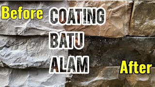 Cara Coating Batu Alam Dengan Propan Stonkote Clear Hasilnya WoW Mantul [upl. by Ahsienot473]