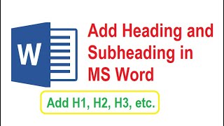 How to Add Heading and Subheading in Word [upl. by Pietje]