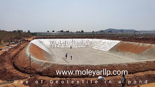 Installation of Geotextile fabric as an underlay Geomembrane geotextile [upl. by Deacon430]