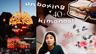 Unboxing 40 kimonos  how I started my clothing business  Japanese Matsuri AprilMay 2024 [upl. by Macguiness]