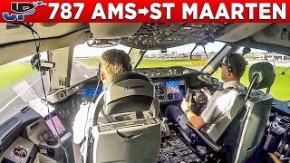 TUI Boeing 787 Cockpit Amsterdam🇳🇱 to St Maarten🇳🇱 [upl. by Seif]