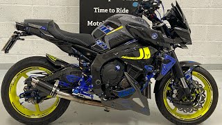 Yamaha MT10 Night Fluo 2016 one off carbon panelswalk around and start up [upl. by Morvin796]