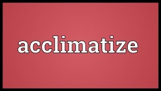 Acclimatize Meaning [upl. by Adrianne]