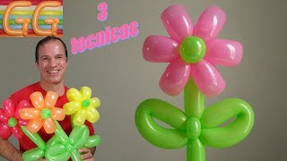 como hacer flores con globos  globoflexia flor  como hacer figuras con globos [upl. by Rollie]