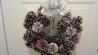 How To Make A Pinecone Wreath in 6 easy steps  Xmas Outdoor Decorations [upl. by Orbadiah]