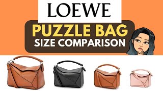 LOEWE PUZZLE BAG SIZE COMPARISON 💕😘 NANO SMALL VS MEDIUM  LOEWE handbags PUZZLE bag  BEST SIZE [upl. by Bernelle]