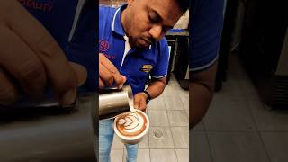 Latte art tutorial  tulip 🌷 😍😍 coffee latteart youtubeshorts shorts art [upl. by Silvan67]