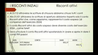 ESERCIZIORISCONTI INIZIALI CON RIPASSO DEGLI ASSESTAMENTI [upl. by Iseabal699]