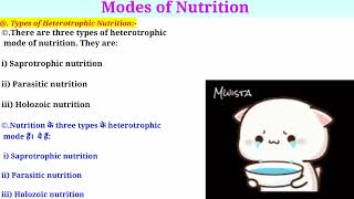 Mode Of Nutrition  Hindi amp English Notes  Msc 1st Semes  Heterotrophic amp Autotrophic Nutrition [upl. by Amor]