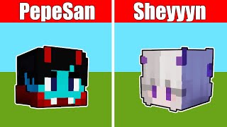 How to BUILD CUTE PepeSan and CUTE Sheyyyyn STATUE  Minecraft Build Tutorial  Minecraft  OMOCITY [upl. by Cassilda]