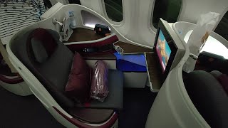 Qatar Airways Business Class from Doha to Birmingham on a B7878 Dreamliner QR35 [upl. by Niroht]