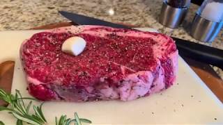 Sous Vide Prime Ribeye Medium Rare 2 inch Steak  Anova 129 degrees F [upl. by Neik]