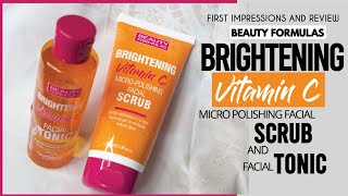 Beauty Formulas BRIGHTENING VITAMIN C Micropolishing Facial Scrub and Facial TONIC  Review [upl. by Hummel]