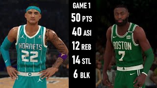 PLAYOFFS CHARLOTTE HORNETS vs BOSTON CELTICS 🏀 NBA2K24 HALL OF FAME  2k 2k24 nba2k24 mycareer [upl. by Akinorev]