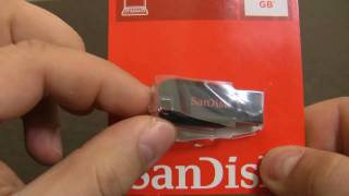 USB Flash Drive Cruzer Blade SanDisk 16 GB test [upl. by Elane]