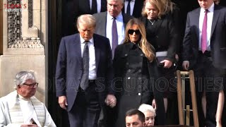 Melania Trump consoles Donald in her sisters final farewell [upl. by Holmen]