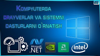 Kompyuterga drayverlar va eng kerakli sistemni dasturlarni ornatish [upl. by Akihsal]