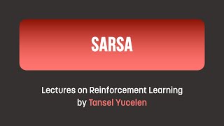 SARSA Lectures on Reinforcement Learning [upl. by Rocca754]