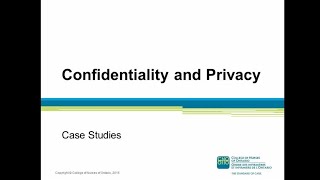 CONFIDENTIALITY AND PRIVACY CASE STUDIES [upl. by Frost]